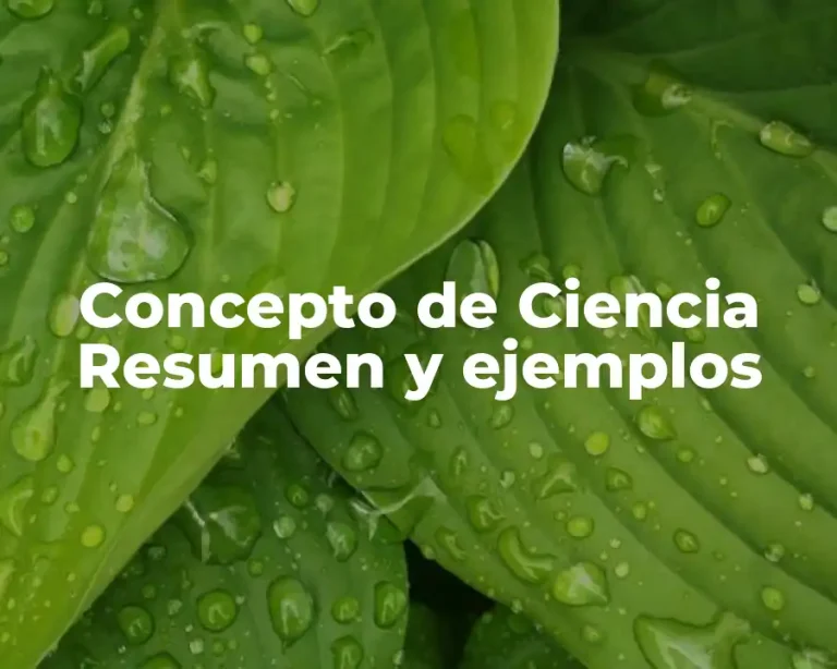 Concepto de Ciencia Resumen y ejemplos