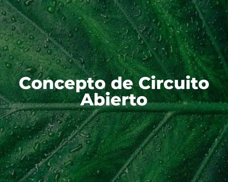 Concepto de Circuito Abierto