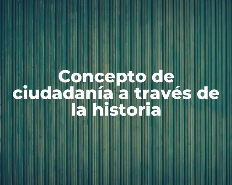 Concepto de ciudadanía a través de la historia