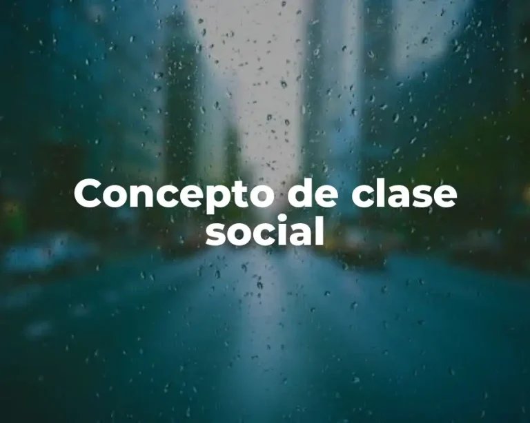 Concepto de clase social