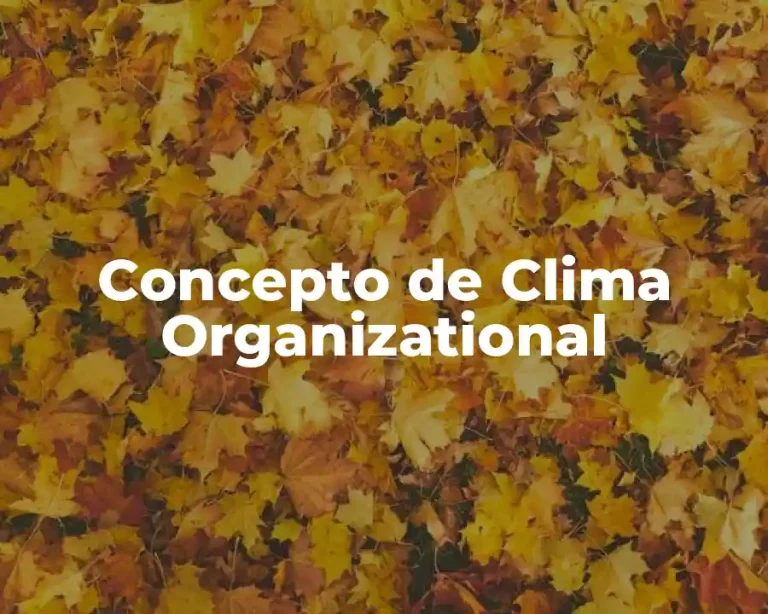 Concepto de Clima Organizational