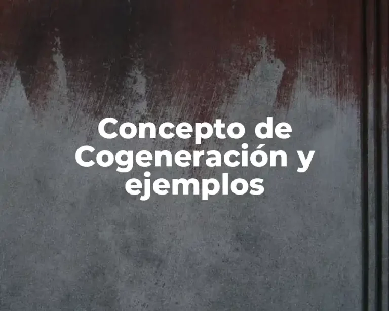 Concepto de Cogeneración y ejemplos