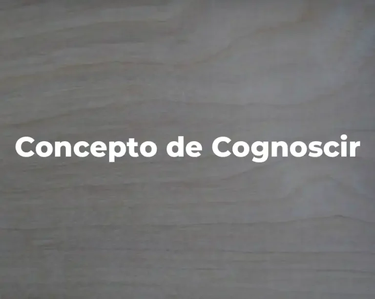 Concepto de Cognoscir