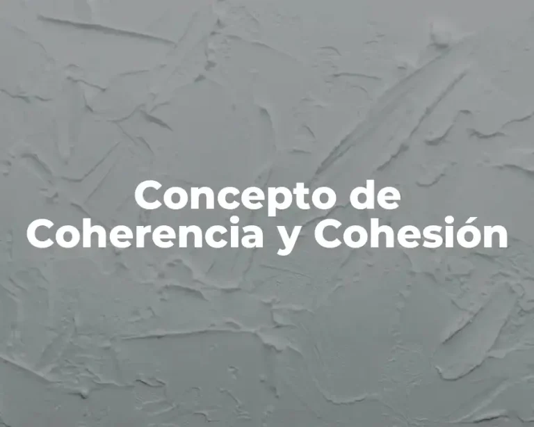 Concepto de Coherencia y Cohesión