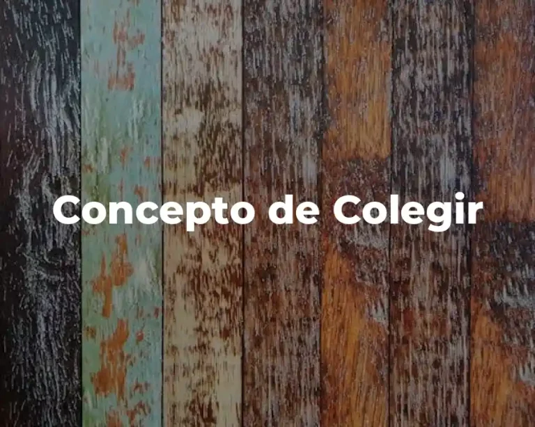Concepto de Colegir