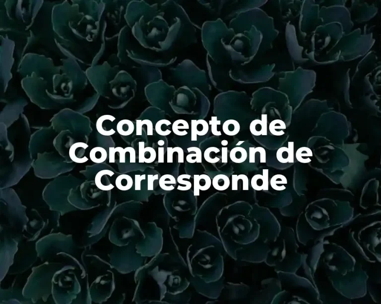 Concepto de Combinación de Corresponde