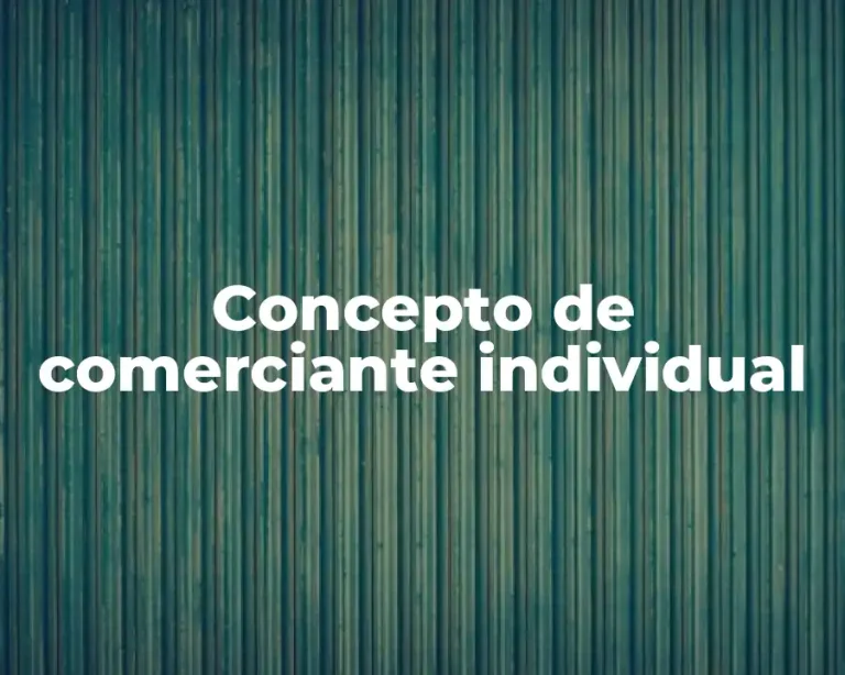 Concepto de comerciante individual