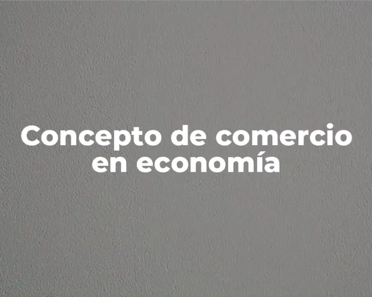 Concepto de comercio en economía