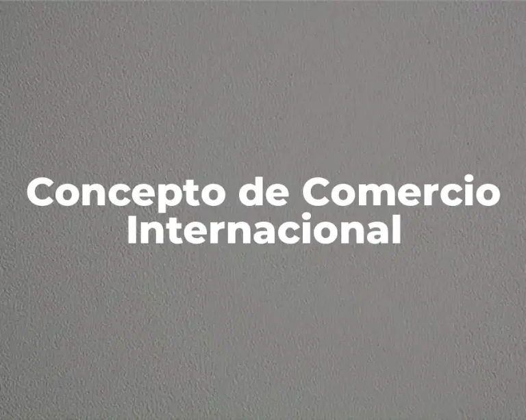 Concepto de Comercio Internacional