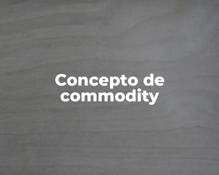 Concepto de commodity