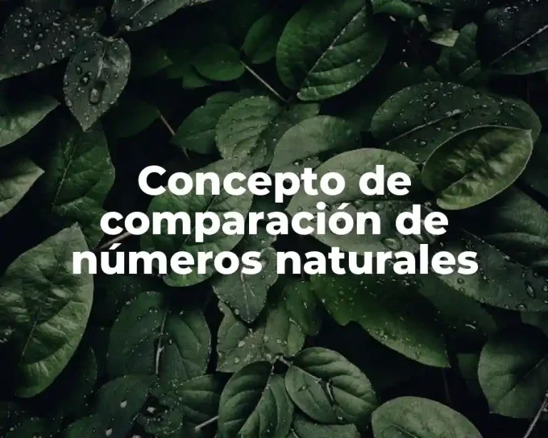 Concepto de comparación de números naturales