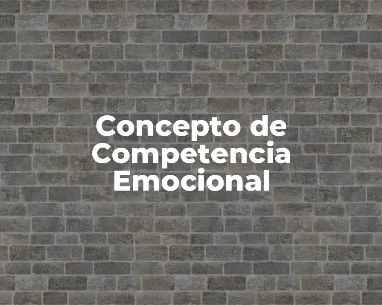 Concepto de Competencia Emocional