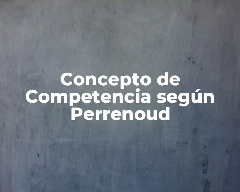 Concepto de Competencia según Perrenoud