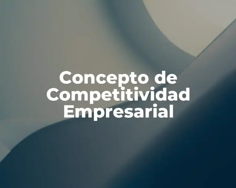 Concepto de Competitividad Empresarial