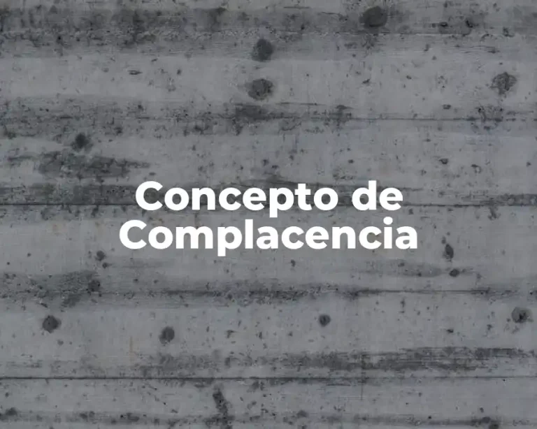 Concepto de Complacencia