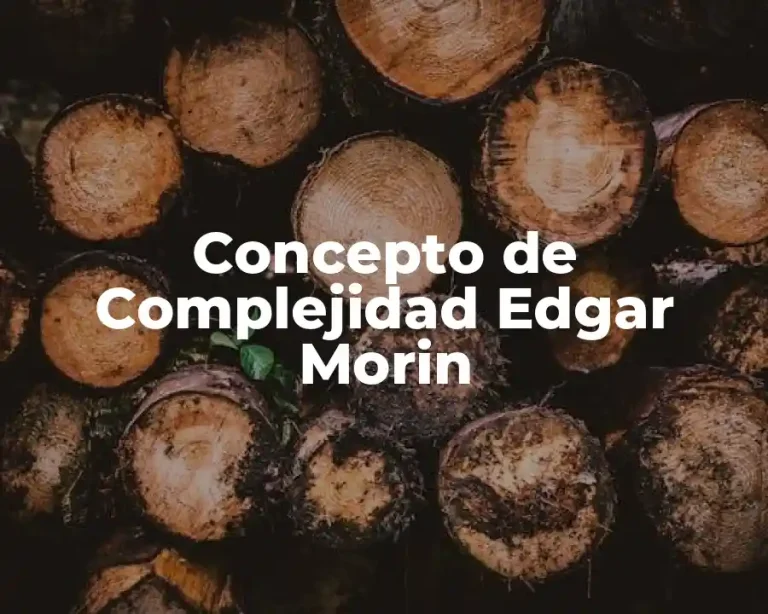Concepto de Complejidad Edgar Morin