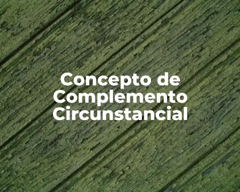 Concepto de Complemento Circunstancial