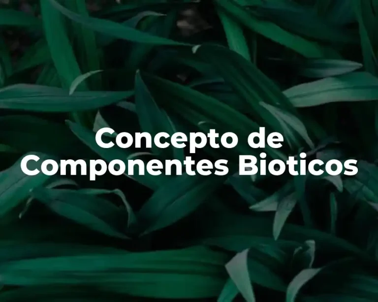 Concepto de Componentes Bioticos