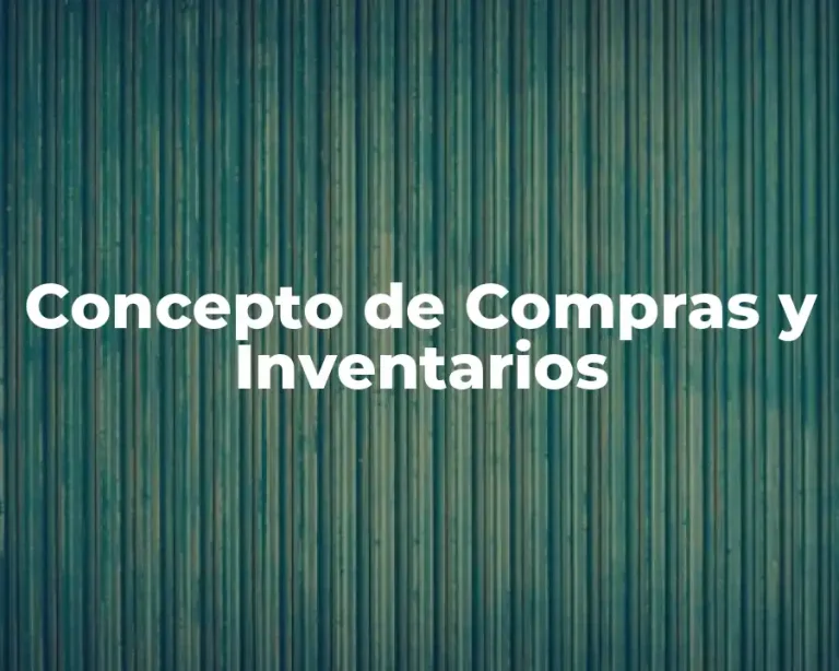 Concepto de Compras y Inventarios