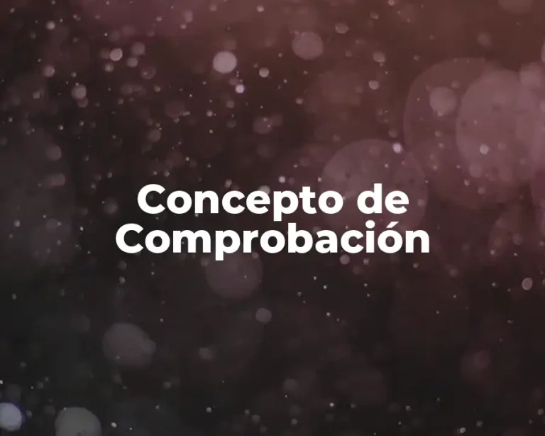 Concepto de Comprobación