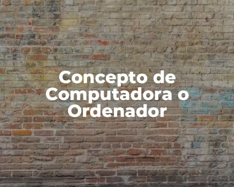 Concepto de Computadora o Ordenador