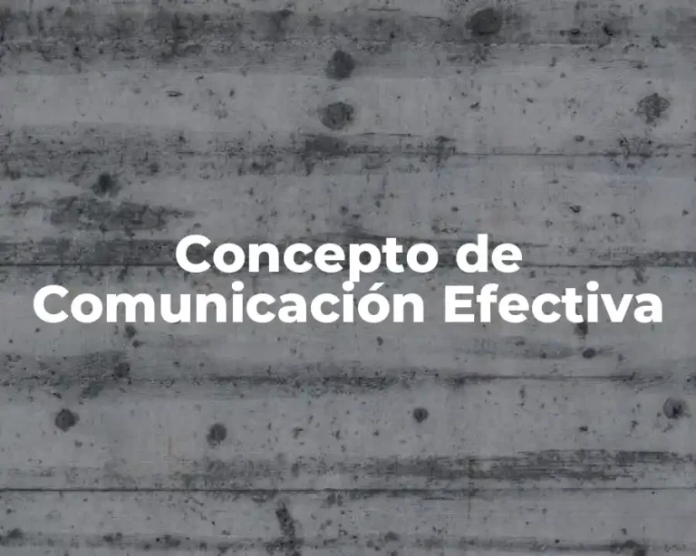 Concepto de Comunicación Efectiva