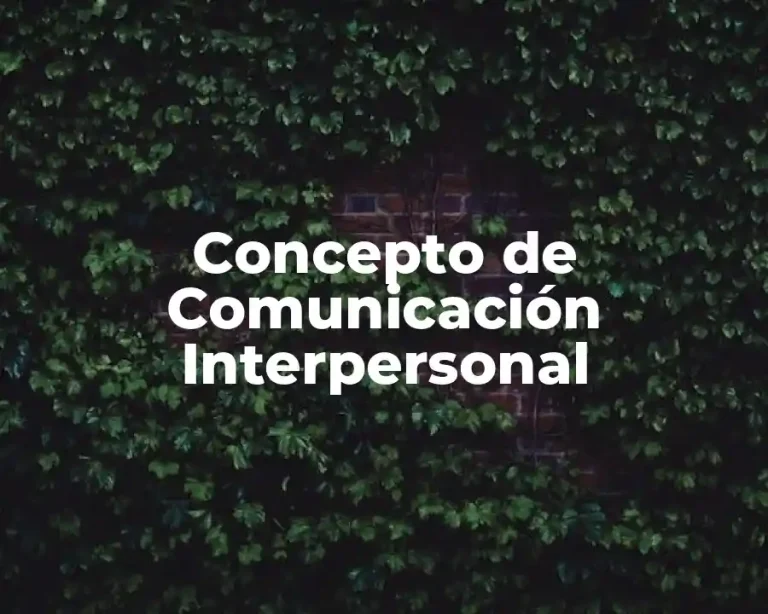 Concepto de Comunicación Interpersonal