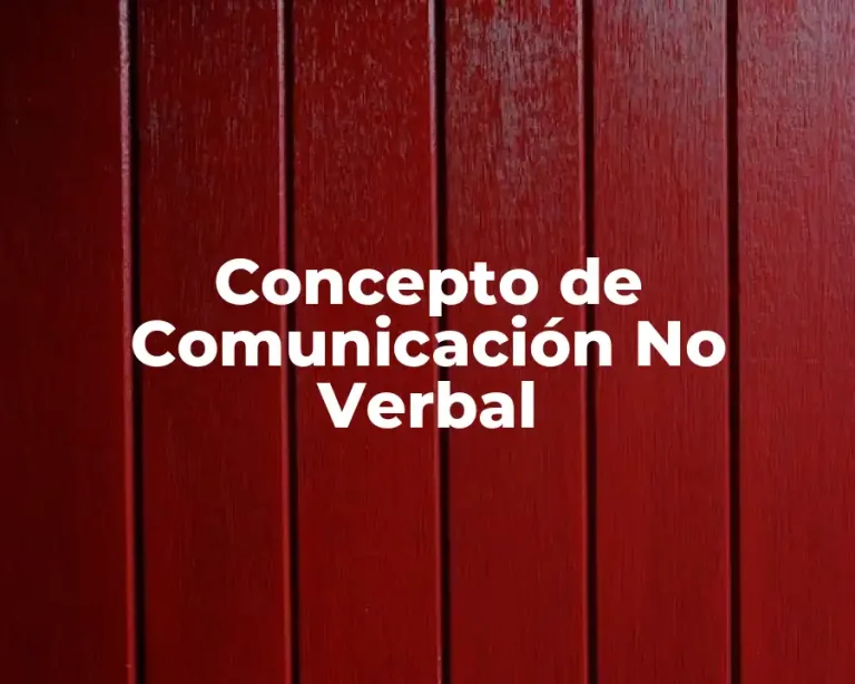 Concepto de Comunicación No Verbal