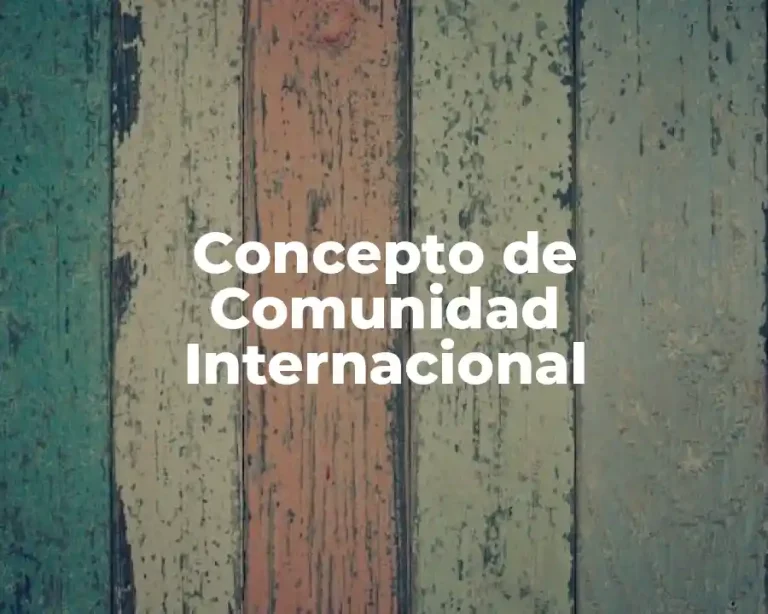 Concepto de Comunidad Internacional