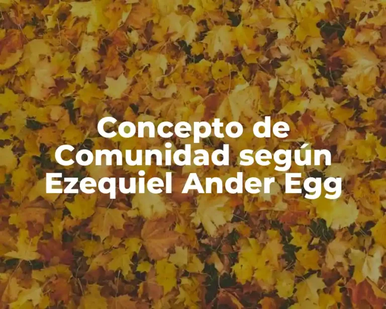 Concepto de Comunidad según Ezequiel Ander Egg