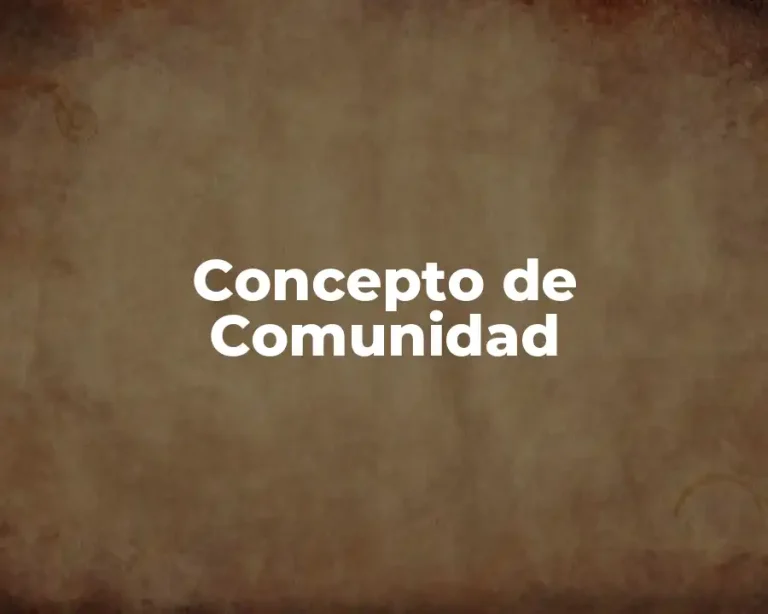 Concepto de Comunidad