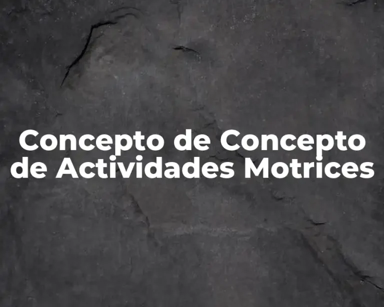 Concepto de Concepto de Actividades Motrices