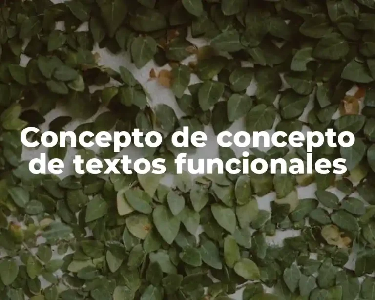 Concepto de concepto de textos funcionales