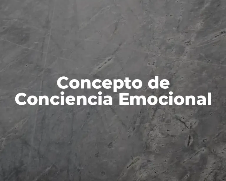 Concepto de Conciencia Emocional