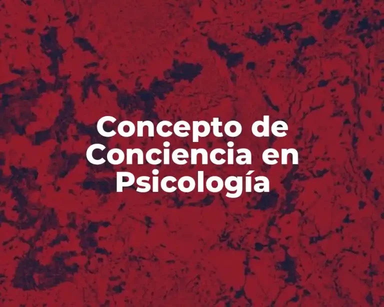 Concepto de Conciencia en Psicología