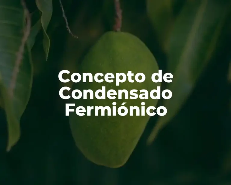 Concepto de Condensado Fermiónico
