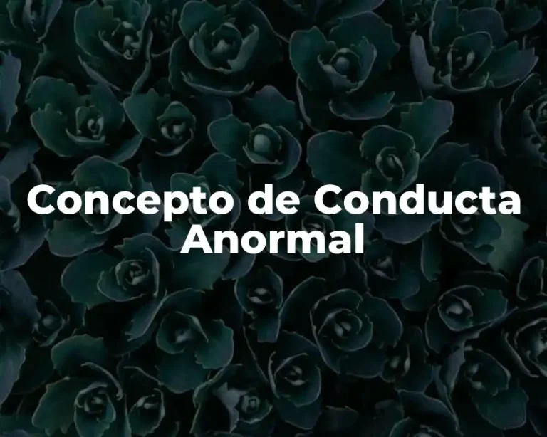 Concepto de Conducta Anormal