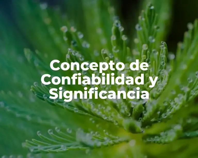 Concepto de Confiabilidad y Significancia