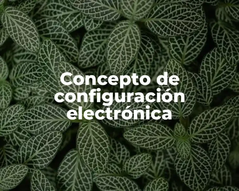 Concepto de configuración electrónica