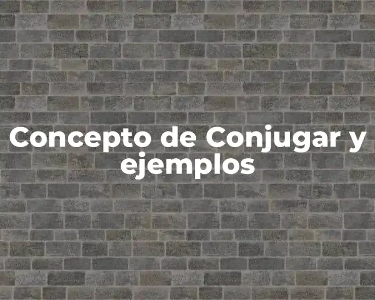 Concepto de Conjugar y ejemplos