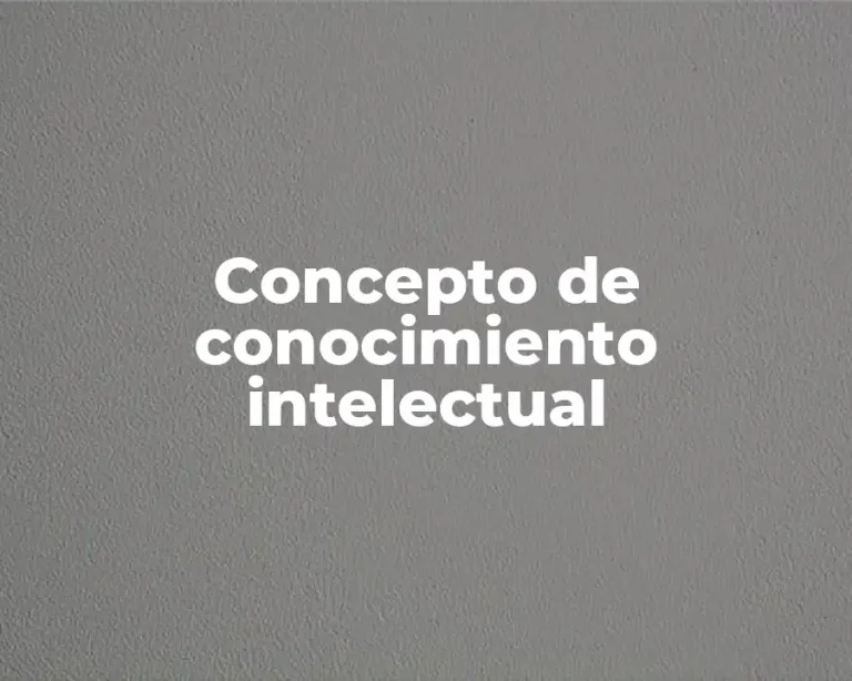 Concepto de conocimiento intelectual