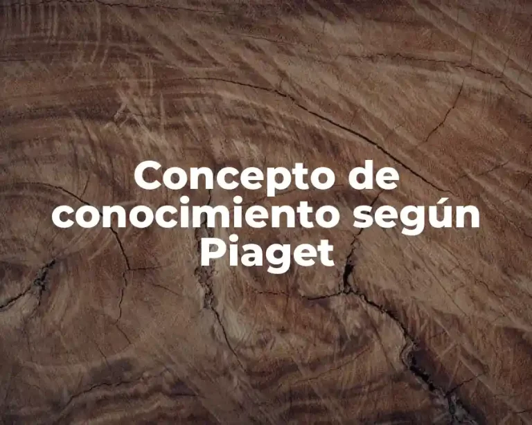 Concepto de conocimiento según Piaget