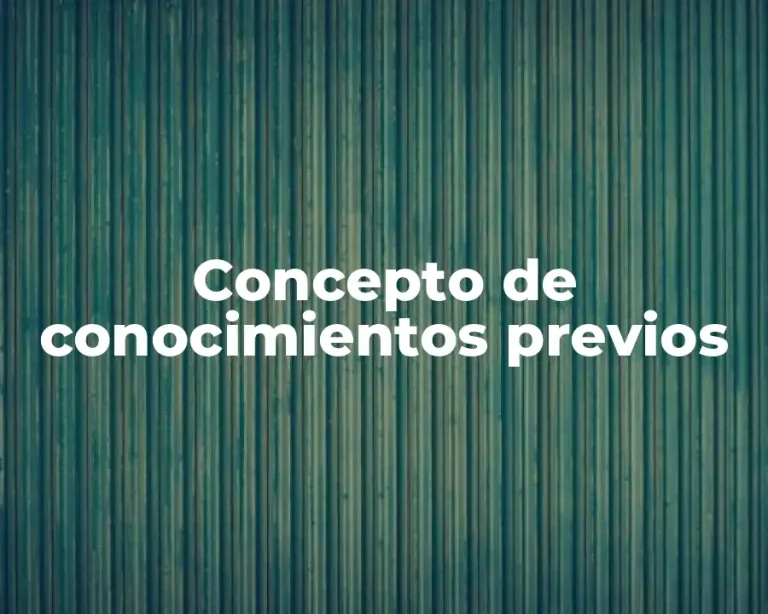 Concepto de conocimientos previos
