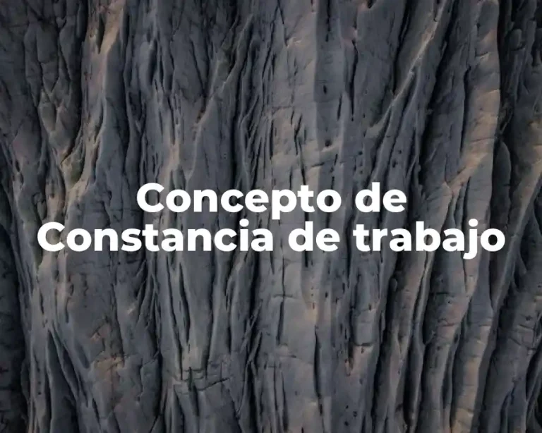 Concepto de Constancia de trabajo
