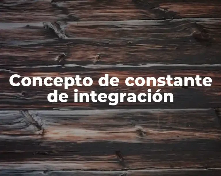Concepto de constante de integración