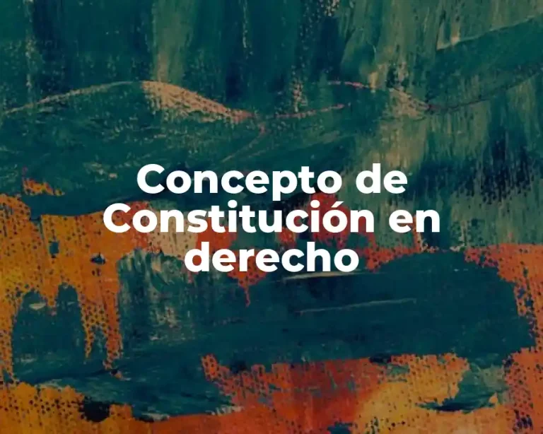 Concepto de Constitución en derecho