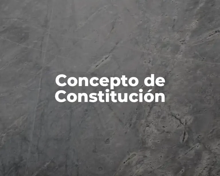 Concepto de Constitución