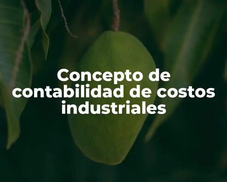 Concepto de contabilidad de costos industriales