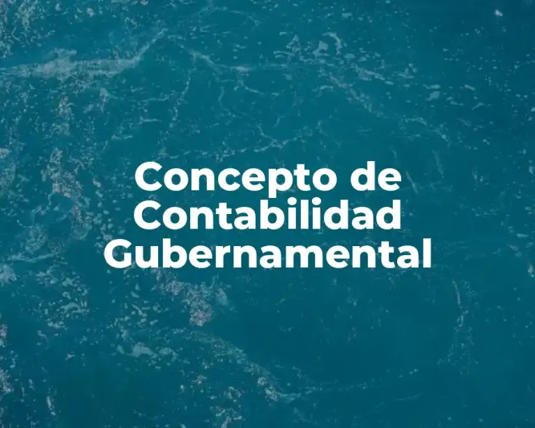 Concepto de Contabilidad Gubernamental