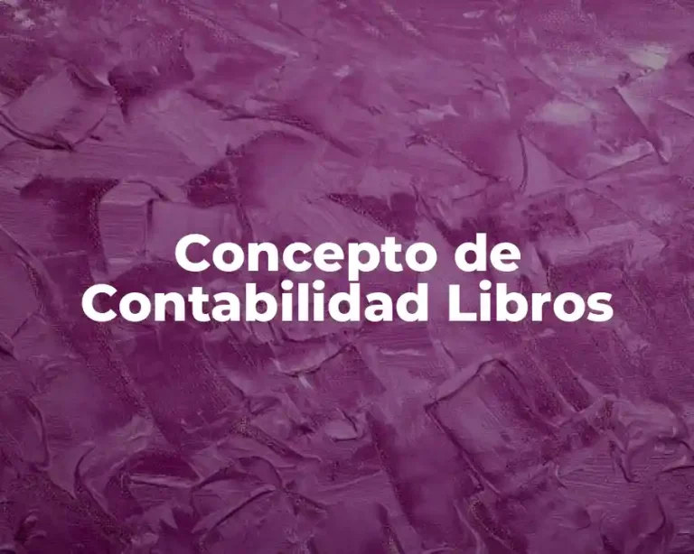 Concepto de Contabilidad Libros